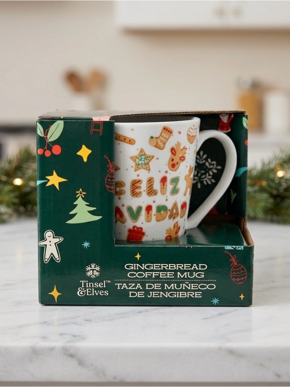 Gingerbread Coffee Mug - Festive Multicolor Holiday Design